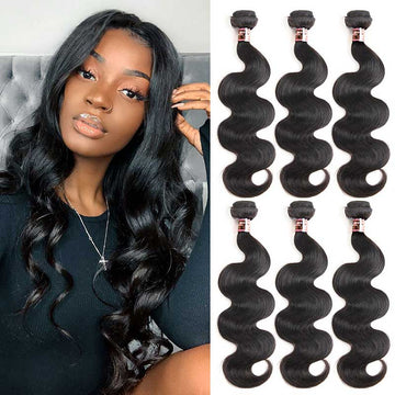 Indian Remy Wavy Human Hair Bundles Hair Extensions-7